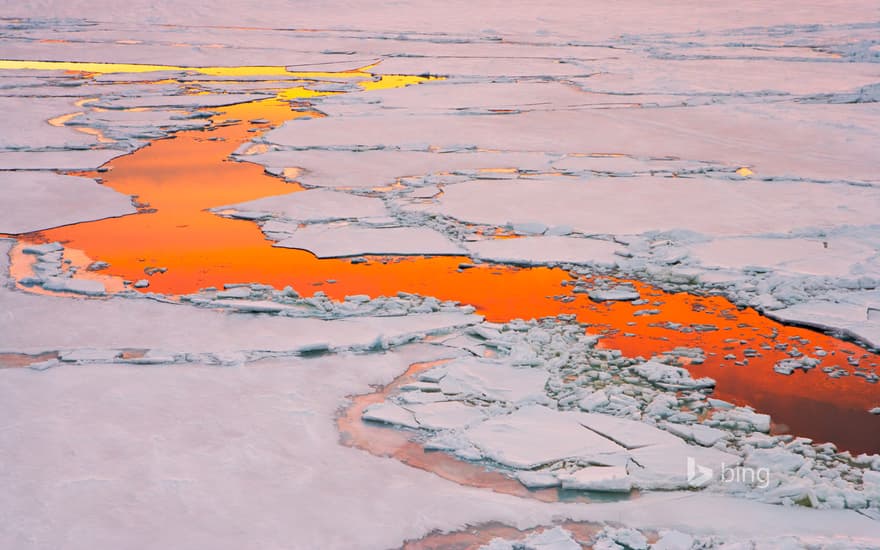 Antarctic Sound at sunset, Antarctica