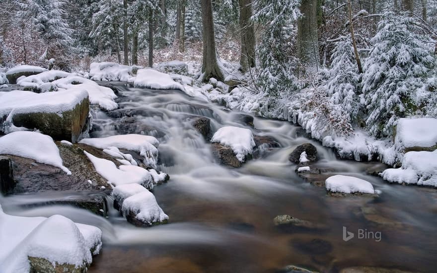 Waterfall on the Bode River, Harz, Lower Saxony, Germany