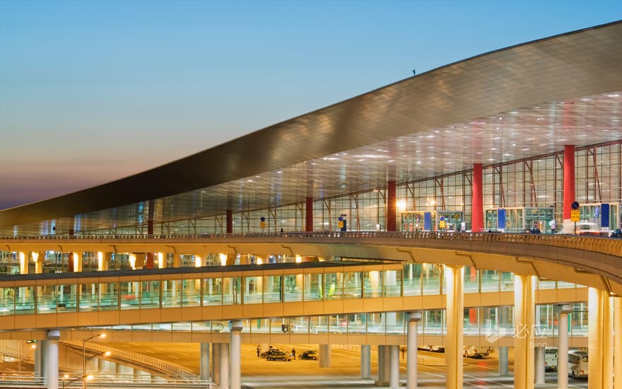 Part of the building of Beijing Capital Airport Terminal T3