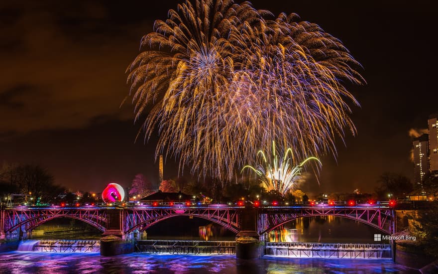 Guy Fawkes Night fireworks at Glasgow Green, Scotland