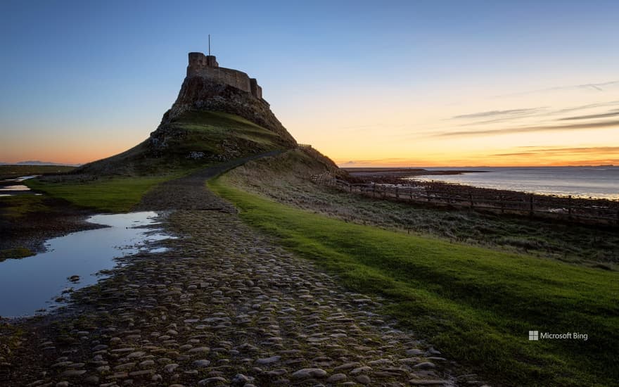 Lindisfarne Castle at dawn, Northumberland