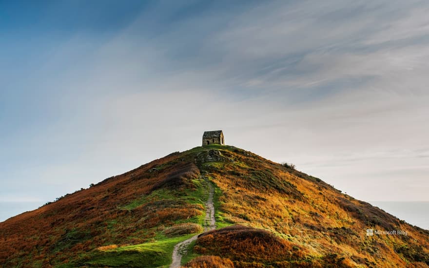 Low angle view of Rame Head, Cornwall.