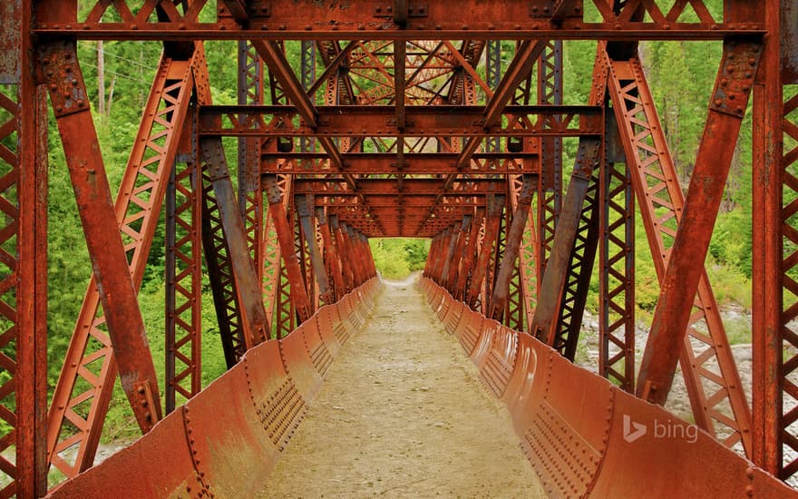 Rail trail over the Wenatchee River in Washington State