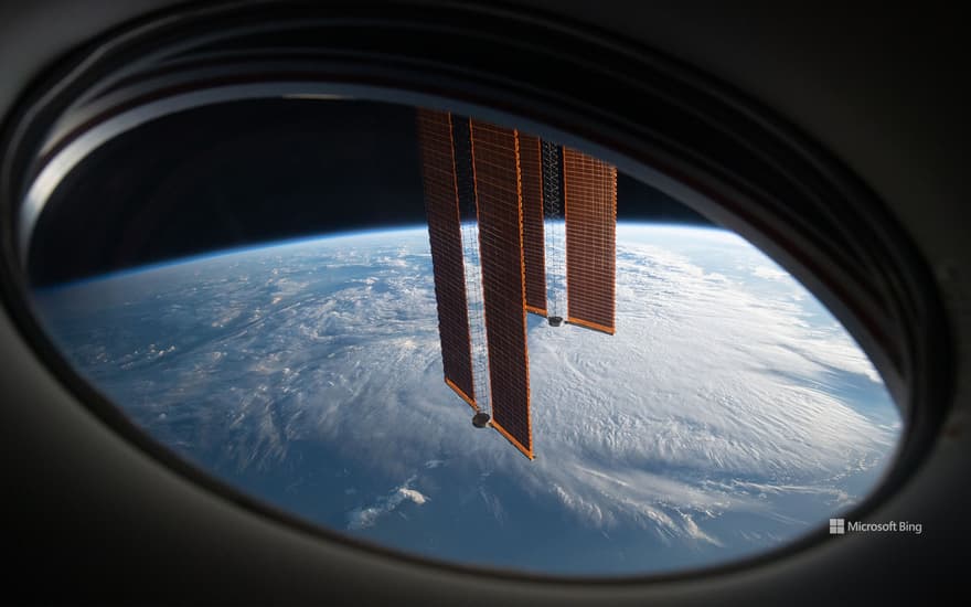 ISS main solar arrays seen from SpaceX Crew Dragon Endeavour